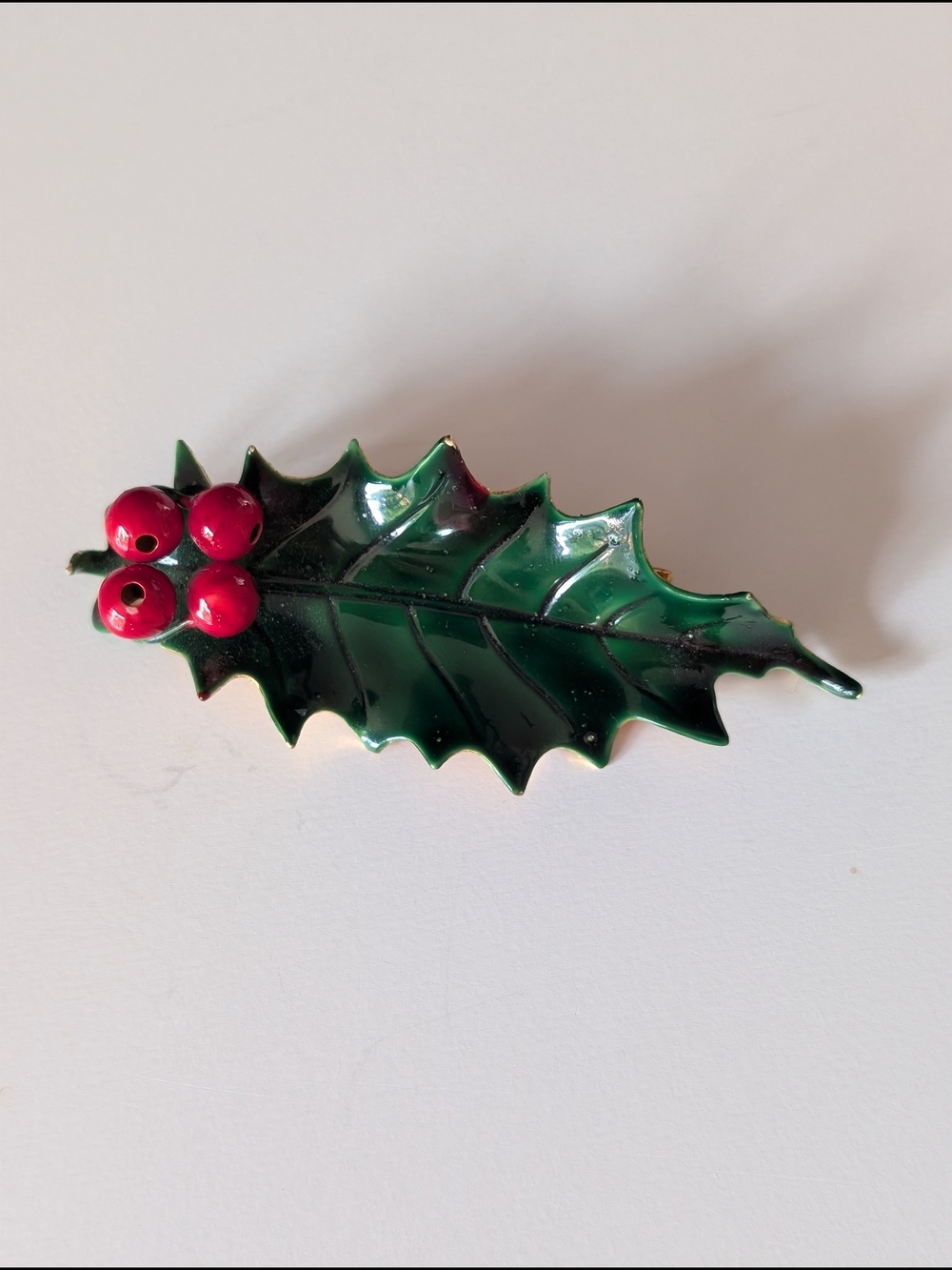 Sandor Co. Vintage Christmas Holly Berry Brooch